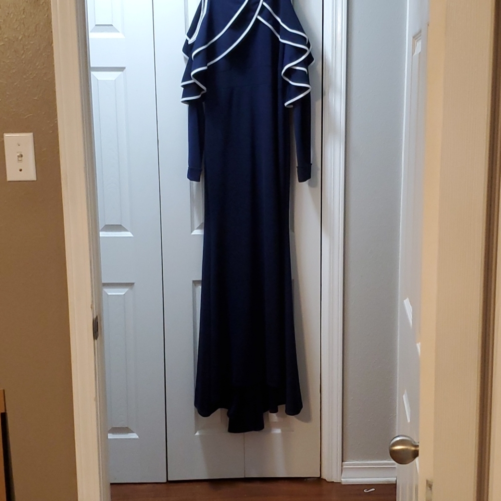 Navy Blue cold shoulder dress